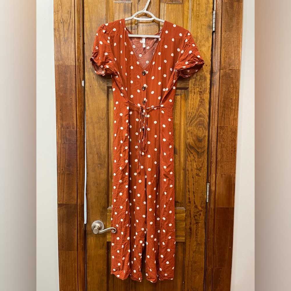 Red Polka-Dot Jumpsuit